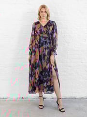 Lovedrobe Blue Wrap Front Tie Back Midaxi Dress - Image 1 of 6