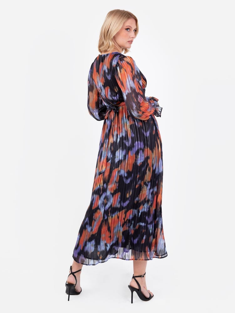 Lovedrobe Blue Wrap Front Tie Back Midaxi Dress - Image 2 of 6