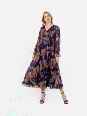 Lovedrobe Blue Wrap Front Tie Back Midaxi Dress - Image 5 of 6