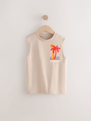 Blue/Orange/Stone Palm Tank Vests 3 Pack (3-16yrs) - Image 2 of 7