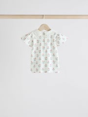 Pink and White Floral Baby Jersey Short Sleeve Tops 3 Pack - Image 4 of 11