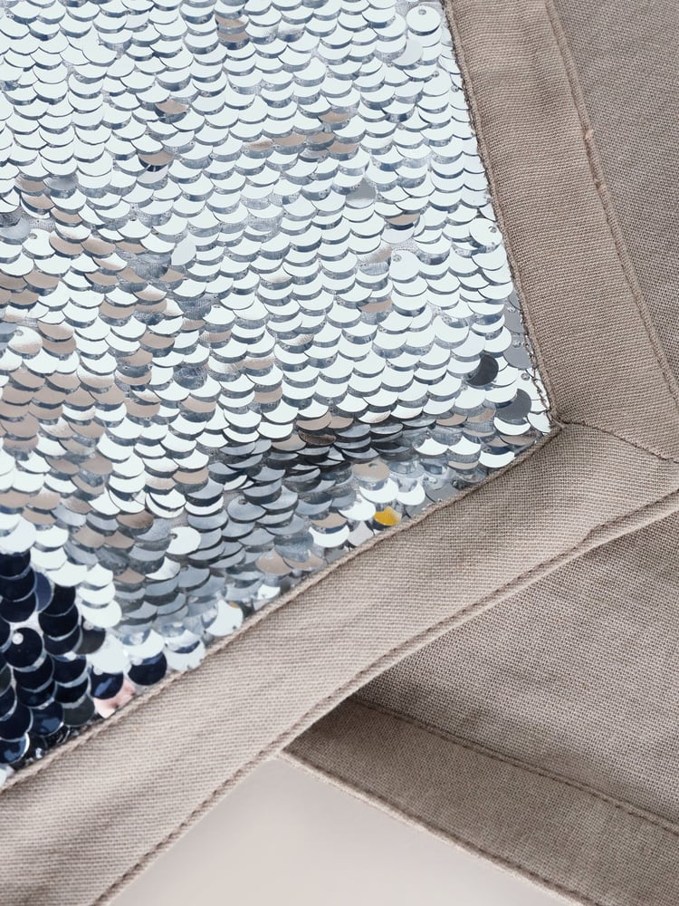 Silver Sleeveless Sequin Embelished Waistcoat With Linen - Image 6 of 6 Silver Sleeveless Sequin Embelished Waistcoat With Linen - Image 6 of 6