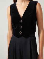 LK Bennett Black Carine Waistcoat Culotte Jumpsuit - Image 3 of 3