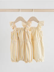 Stripe and Spot Printed 100% Cotton Baby Rompers 2 Pack - Image 1 of 8