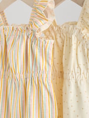 Stripe and Spot Printed 100% Cotton Baby Rompers 2 Pack - Image 5 of 8