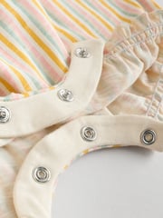 Stripe and Spot Printed 100% Cotton Baby Rompers 2 Pack - Image 8 of 8