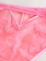 Bright Pink Brazilian Premium Embroidery Knickers - Image 2 of 3