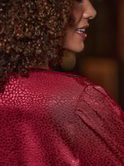 Sosandar Red Satin Wrap Top - Image 4 of 5