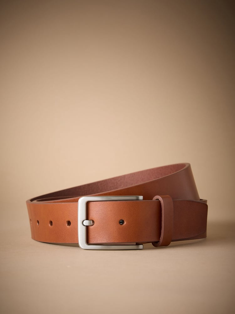 Brown Signature Causal Leather Belt - Image 1 of 4