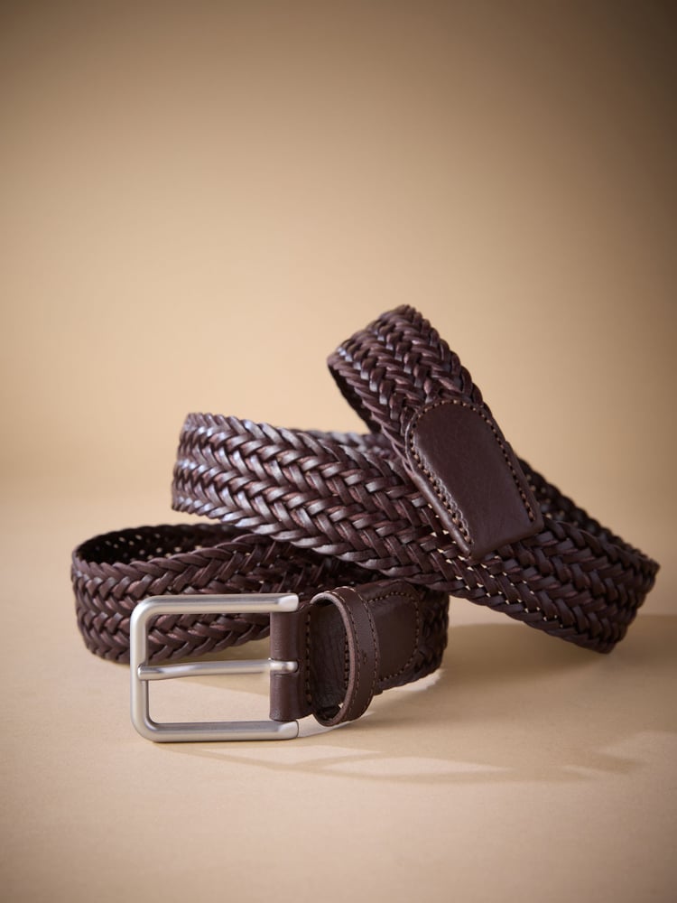 Dark Tan Signature Woven Belt - Image 4 of 4