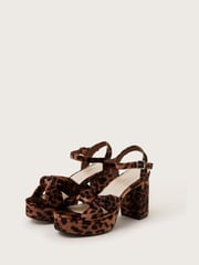 Monsoon Brown Mara Leopard Print Platform Heels - Image 2 of 4
