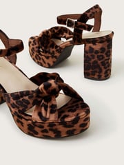 Monsoon Brown Mara Leopard Print Platform Heels - Image 3 of 4