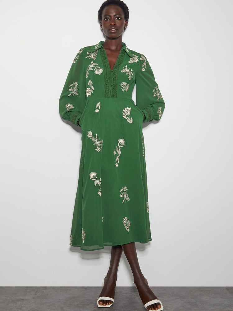 Monsoon Green Erica Shirt Dress - Image 1 of 6