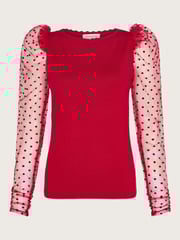 Monsoon Red Mimi Polka Dot Sleeve Blouses - Image 4 of 4