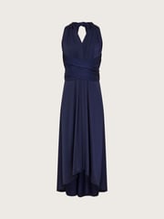 Monsoon Blue Tia Twist Prom Dress - Image 1 of 2