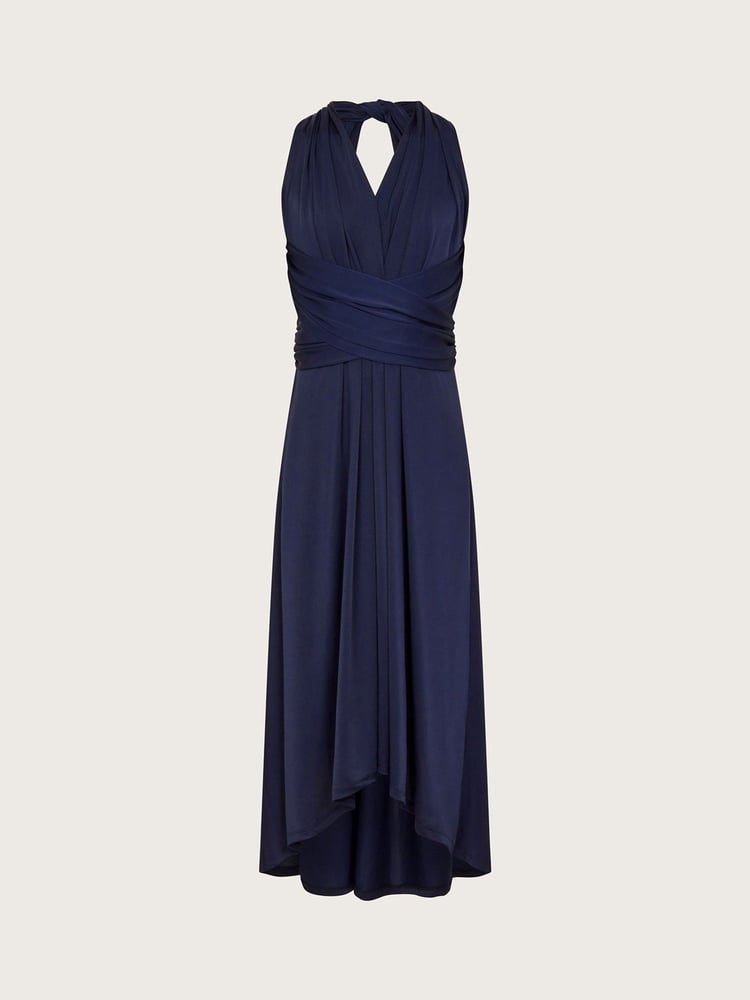 Monsoon Blue Tia Twist Prom Dress - Image 1 of 2