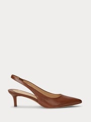 Lauren Ralph Lauren Lolah Burnished Leather Slingback Pumps - Image 1 of 5