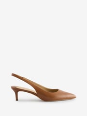 Lauren Ralph Lauren Lolah Burnished Leather Slingback Pumps - Image 2 of 5