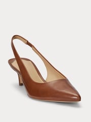 Lauren Ralph Lauren Lolah Burnished Leather Slingback Pumps - Image 3 of 5