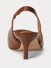 Lauren Ralph Lauren Lolah Burnished Leather Slingback Pumps - Image 4 of 5