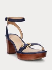 Lauren Ralph Lauren Blue Melissah Platform Leather Sandals - Image 1 of 4