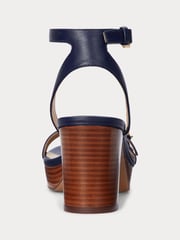 Lauren Ralph Lauren Blue Melissah Platform Leather Sandals - Image 3 of 4