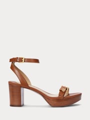 Lauren Ralph Lauren Melissah Platform Leather Heeled Sandals - Image 1 of 4