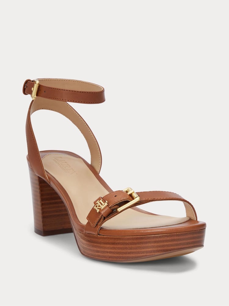 Lauren Ralph Lauren Melissah Platform Leather Heeled Sandals - Image 2 of 4