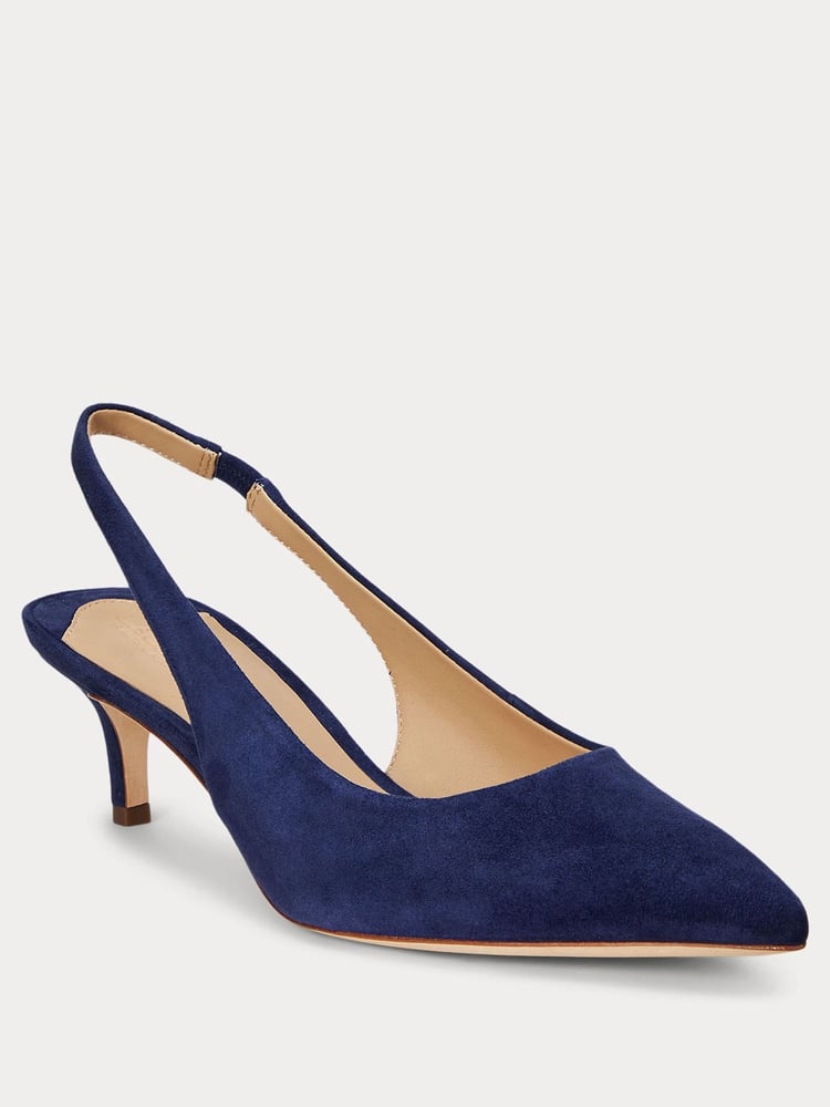 Lauren Ralph Lauren Lolah II Suede Slingback Heeled Pump Shoes - Image 1 of 4