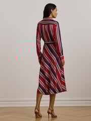 Lauren Ralph Lauren Striped Charmeuse Midi Dress - Image 2 of 8