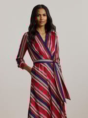 Lauren Ralph Lauren Striped Charmeuse Midi Dress - Image 4 of 8