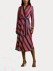 Lauren Ralph Lauren Striped Charmeuse Midi Dress - Image 6 of 8