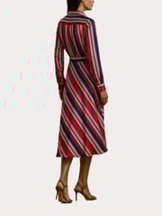Lauren Ralph Lauren Striped Charmeuse Midi Dress - Image 7 of 8