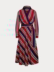 Lauren Ralph Lauren Striped Charmeuse Midi Dress - Image 8 of 8