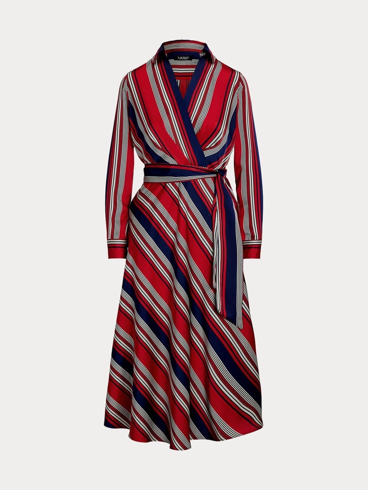 Lauren Ralph Lauren Striped Charmeuse Midi Dress - Image 8 of 8