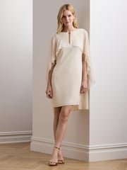 Lauren Ralph Lauren Renelle Cape Long Sleeve Mini Dress - Image 5 of 8