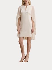 Lauren Ralph Lauren Renelle Cape Long Sleeve Mini Dress - Image 6 of 8