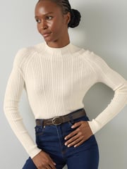 LK Bennett Cream West Coconut Milk Cable Stitch Sweater - Image 1 of 5