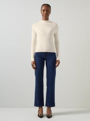LK Bennett Cream West Coconut Milk Cable Stitch Sweater - Image 2 of 5