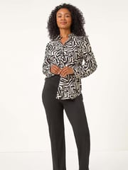 Roman Petite Geometric Print Button Up Shirt - Bild 1 von 5