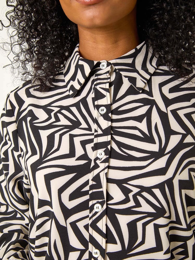 Roman Petite Geometric Print Button Up Shirt - Bild 5 von 5 Roman Petite Geometric Print Button Up Shirt - Bild 5 von 5