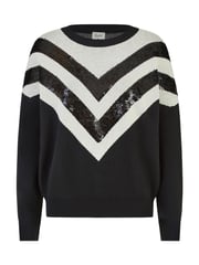 Yumi Black Chevron Knitted Relaxed Jumper With Sequins - Image 5 of 5