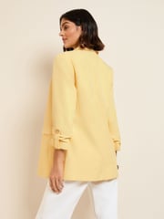 Friends Like These Buttermilk Yellow Edge to Edge Tailored Sleeve Detail Blazer - Image 4 of 4