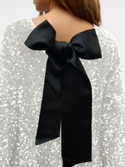 VERO MODA White Bow Back Velvet Sequin Mini Dress - Image 5 of 6
