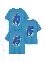 Vanilla Underground Blue Boys Sonic The Hedgehog Birthday Age 100% Cotton T-shirt - Image 1 of 6