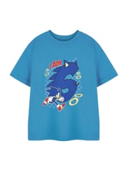 Vanilla Underground Blue Boys Sonic The Hedgehog Birthday Age 100% Cotton T-shirt - Image 4 of 6