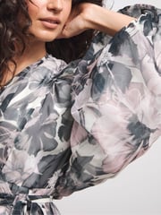 Joanna Hope Grey Maxi Ruffle Dress - Image 4 of 4