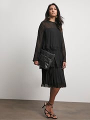 Joanna Hope Tiered Shift Black Dress With Lace Trim - Image 3 of 4