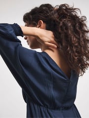 Joanna Hope Blue Satin Dress - Image 4 of 4
