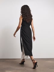 Joanna Hope Black Dress With Pleated Panel - Image 2 of 4